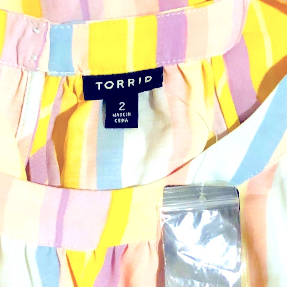 NWT TORRID HALTER CAMI - GAUZE STRIPE PASTEL - Picture 4 of 5